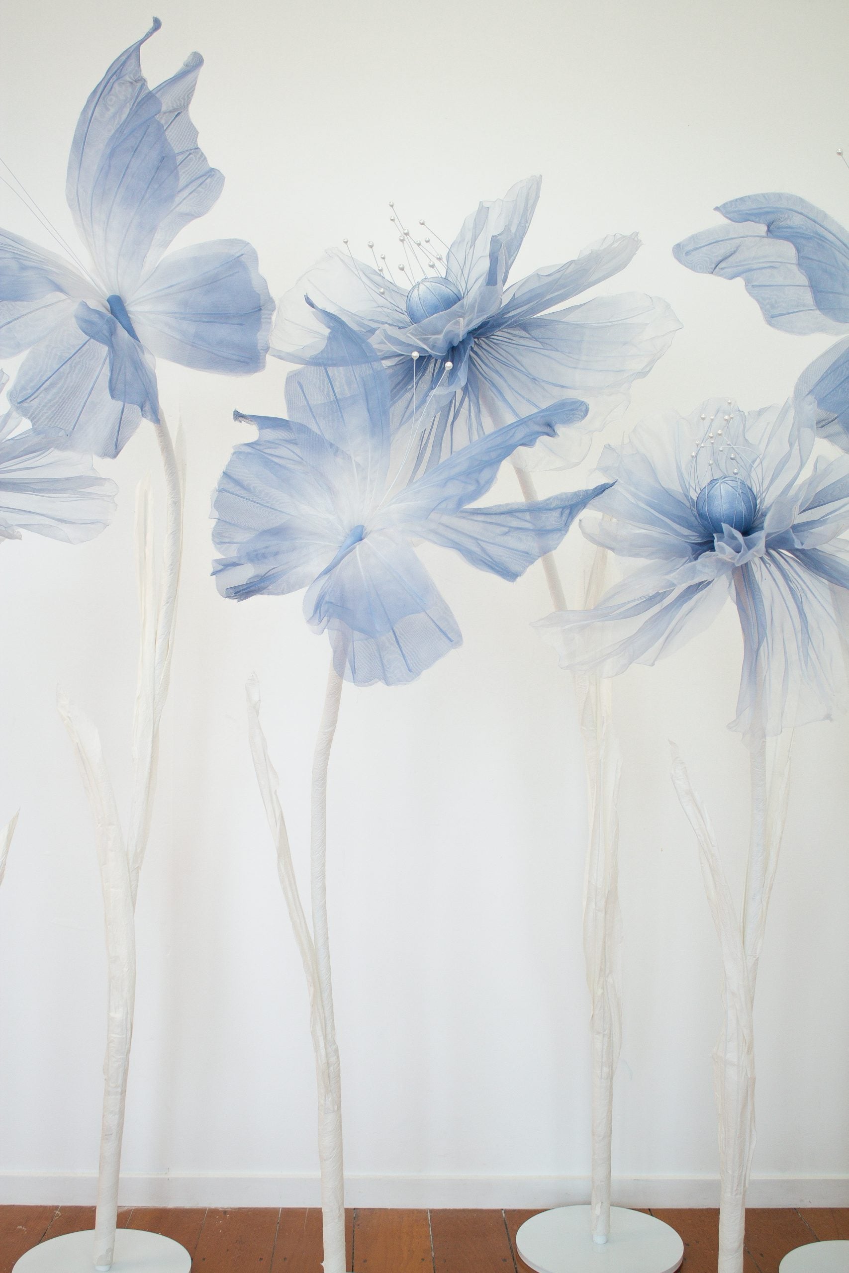 giant flowers, giant silk flowers, giant blue flowers, giant poppy flowers, blue flowers, flower props, flower backdrop, giant flower hire auckand, giant flower hire