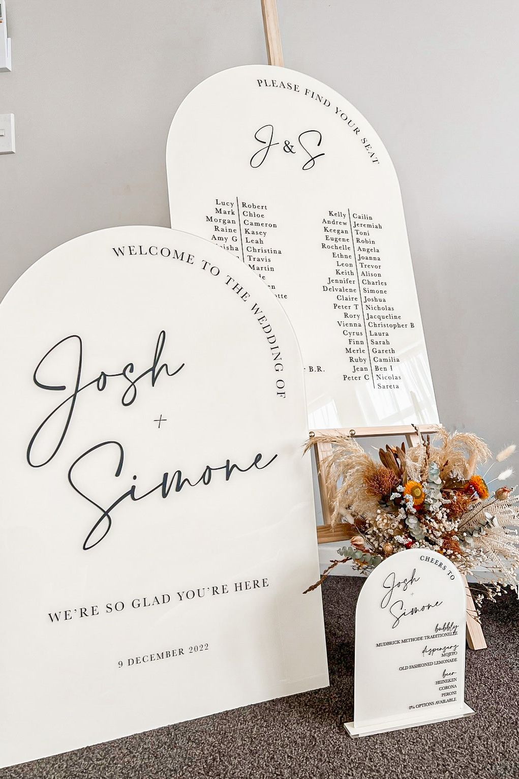 wedding signage, welcome sign, wedding welcome sign, wedding signage auckland